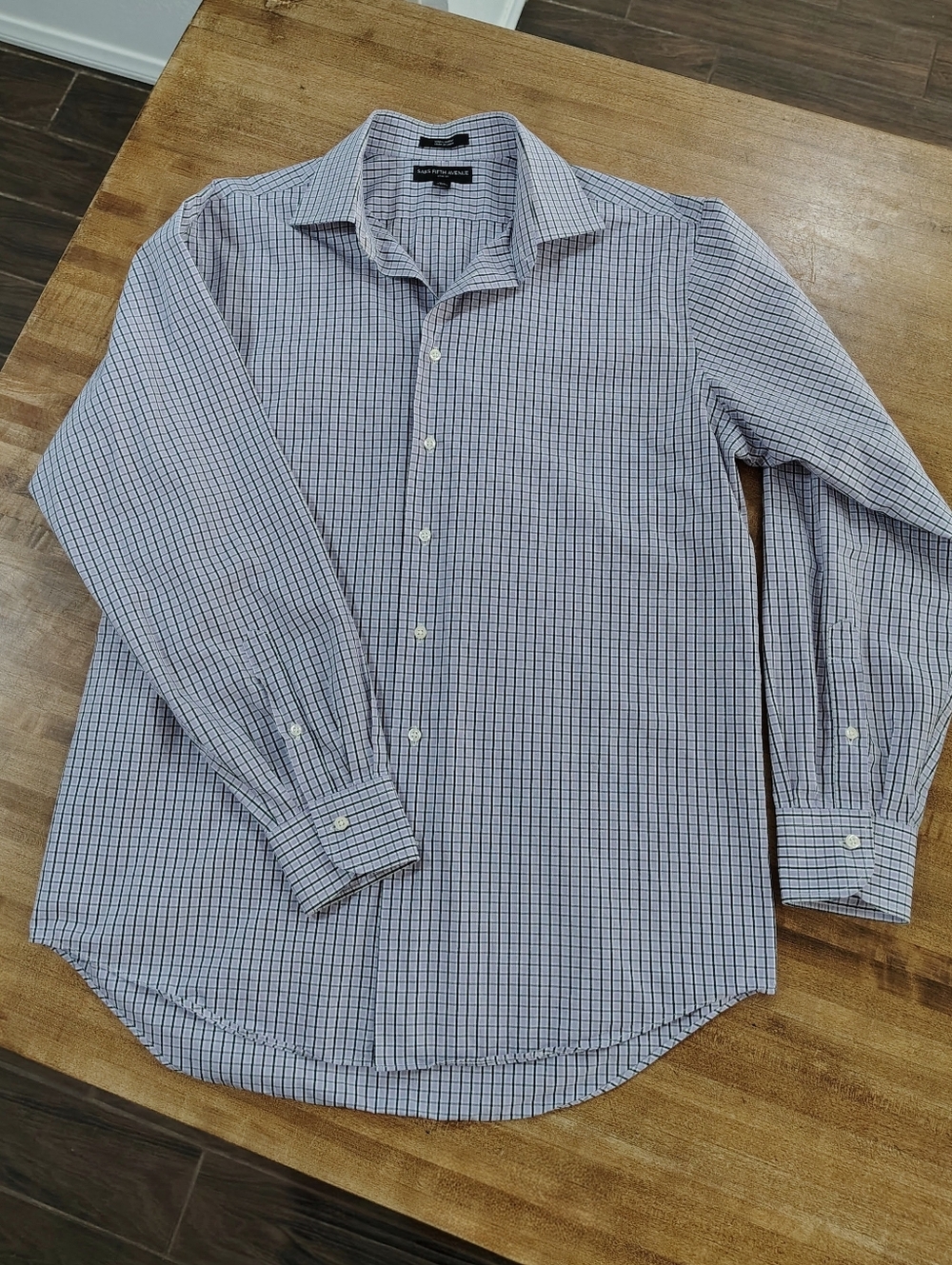 SAKS FIFTH AVENUE Slim Fit Checkered Button-Down Shirt - White & Purple Blue